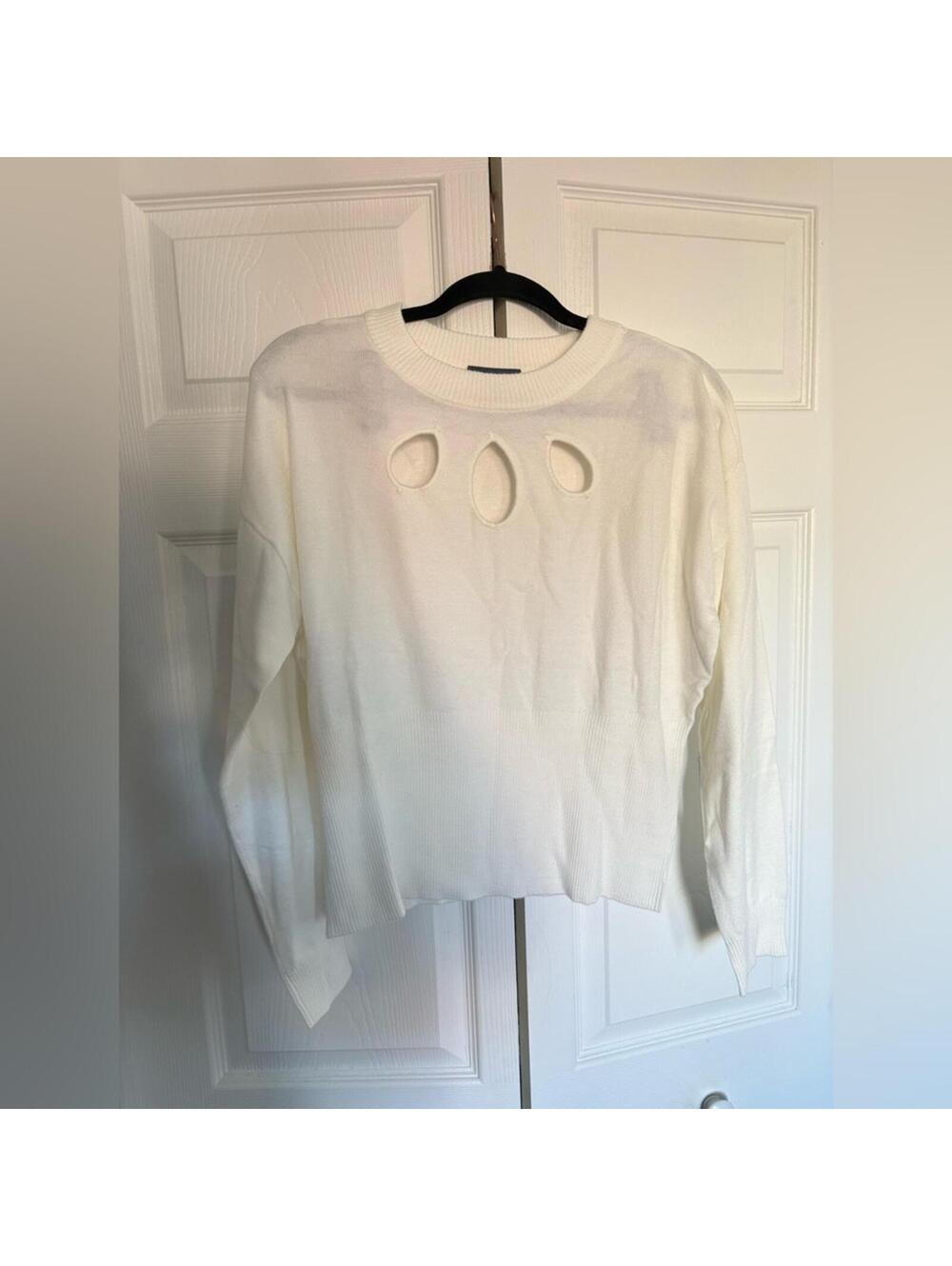 Modcloth White Cut-Out Sweatshirt